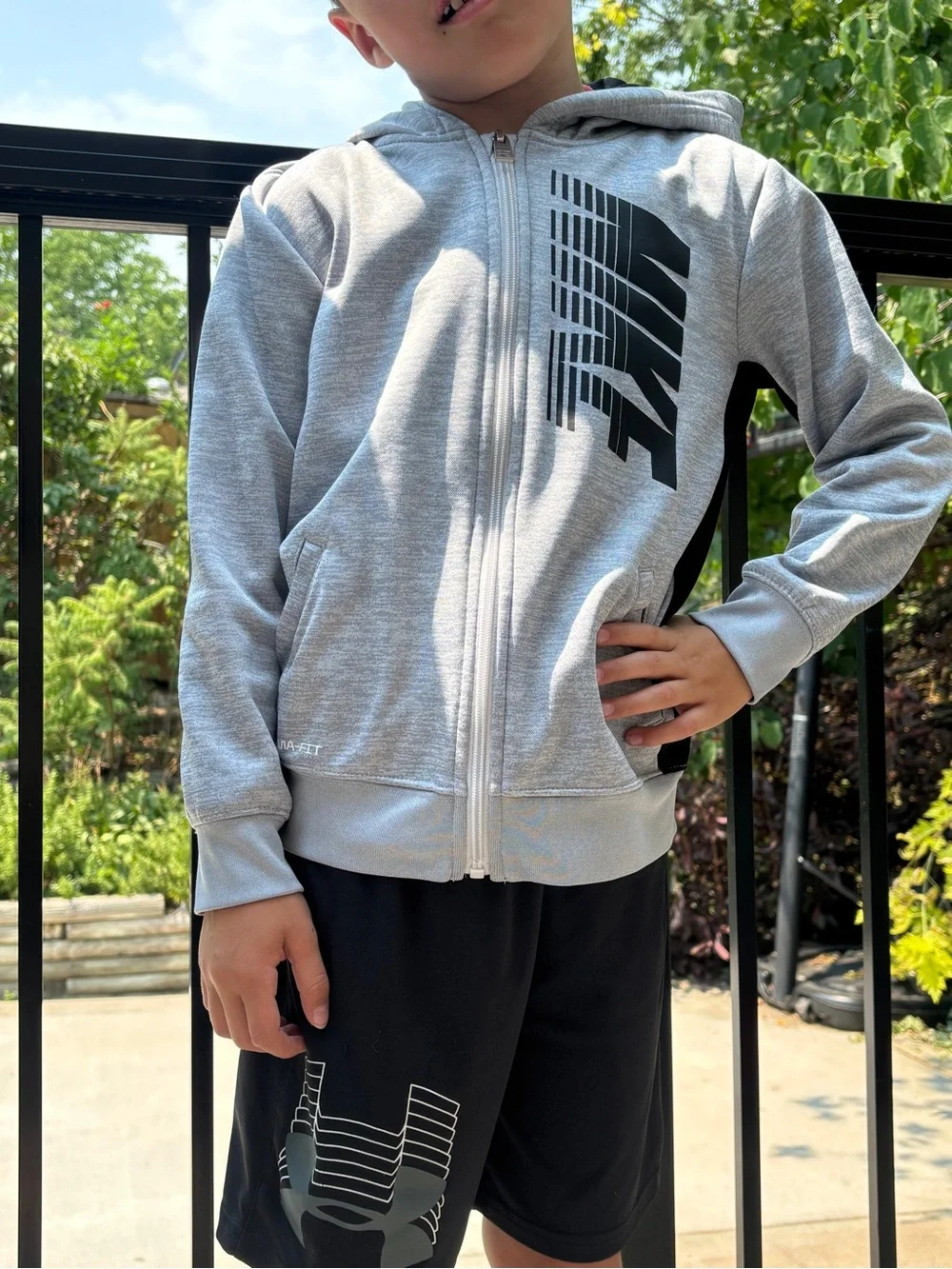 Nike Light Gray Hoodie with Black Logo